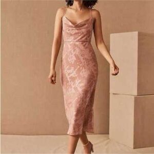 Hutch Elegant Pink Midi Dress